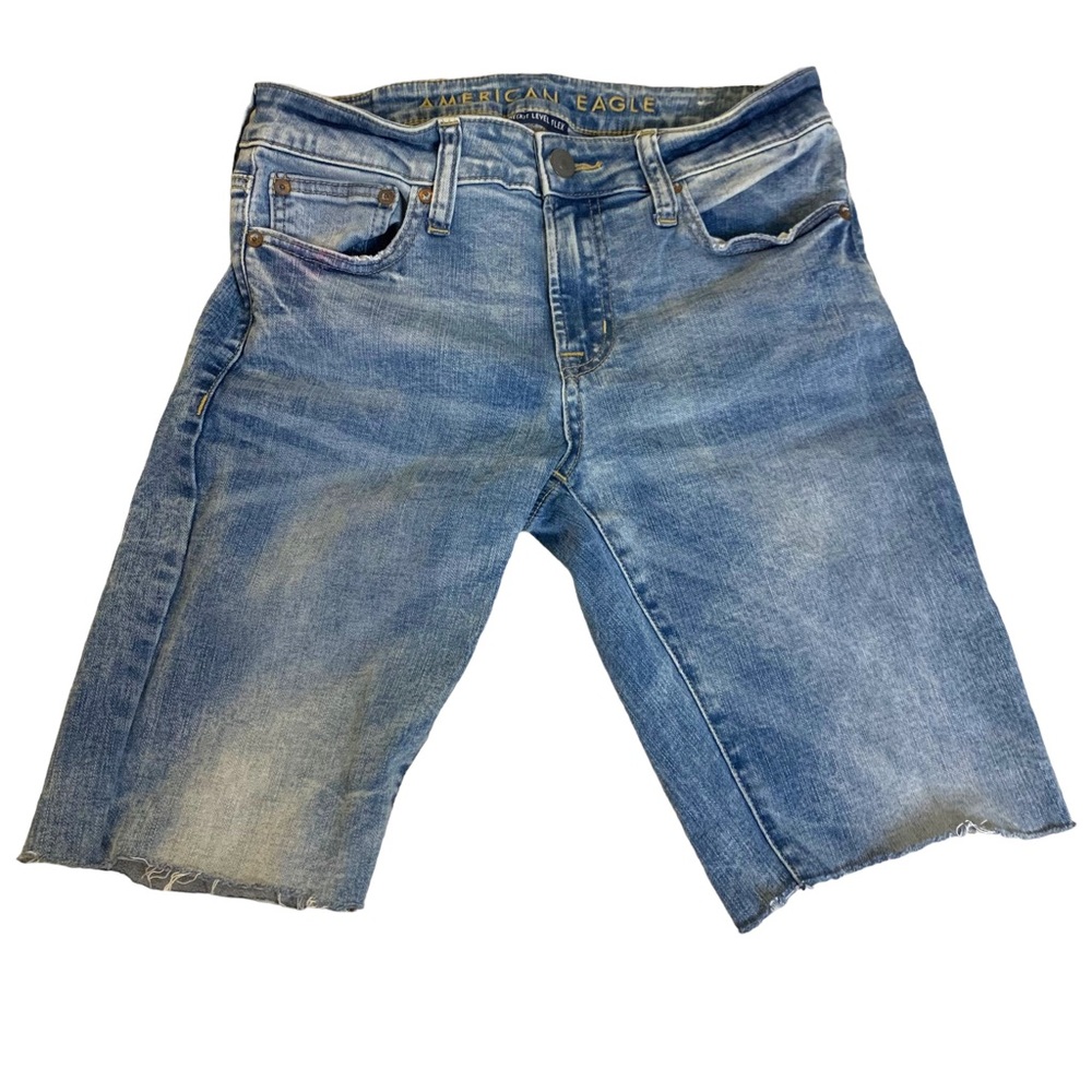 Vtg American Eagle next level flex denim skinny cut off shorts med wash 30